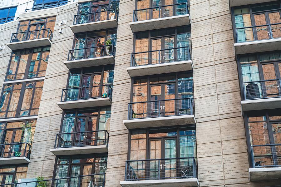The balcony elevation of a residential building