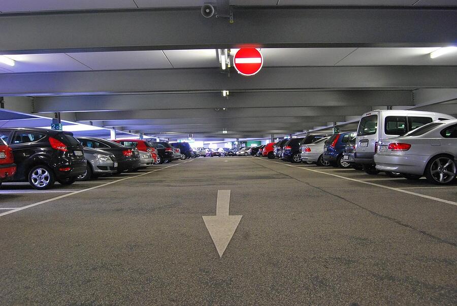 Rows of surface parking at a residential property